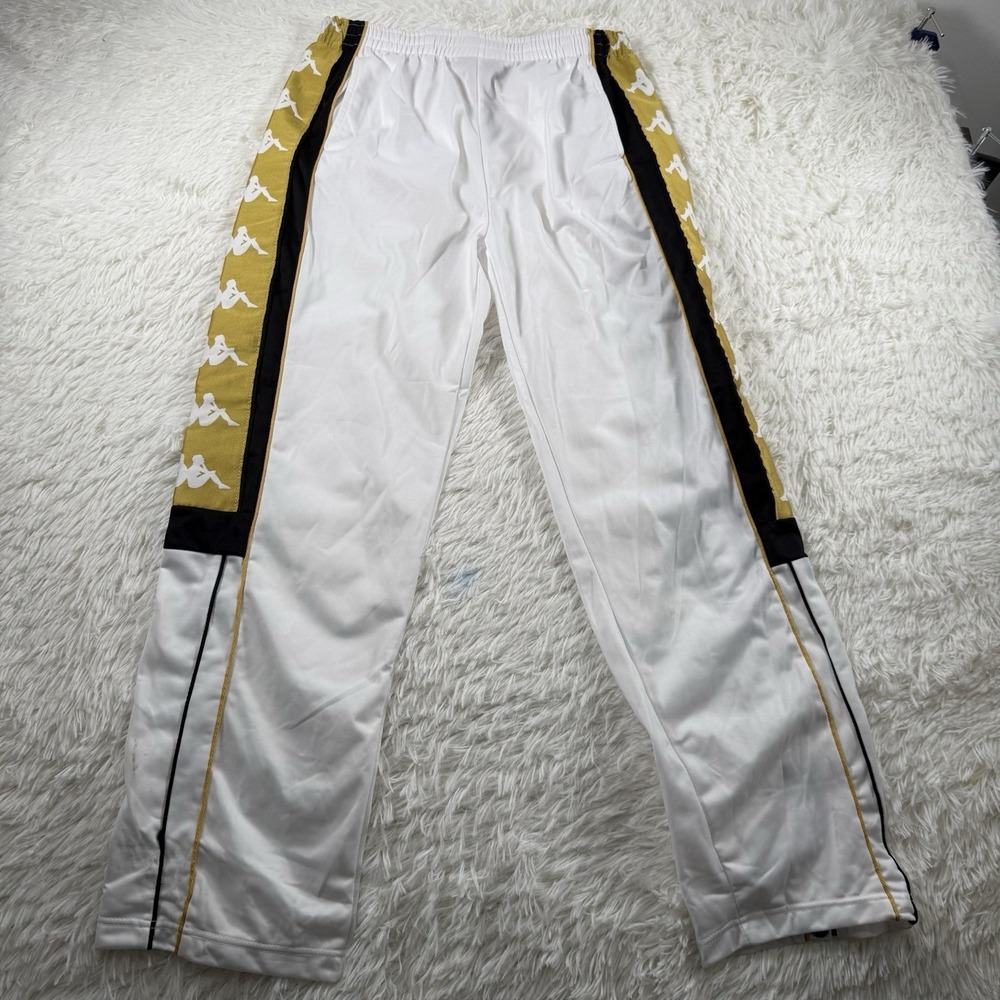 Kappa Sweatpants Men Large Gold Logo Jogger Fit Streetwear Casual Athletic Pants